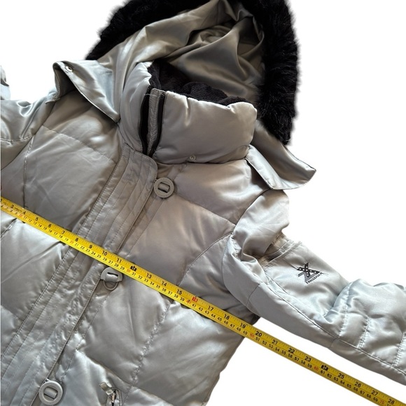 Women’s Zeroxposur Down Puffer Silver Jacket Removable Hood Size Small *read* - Picture 3 of 10